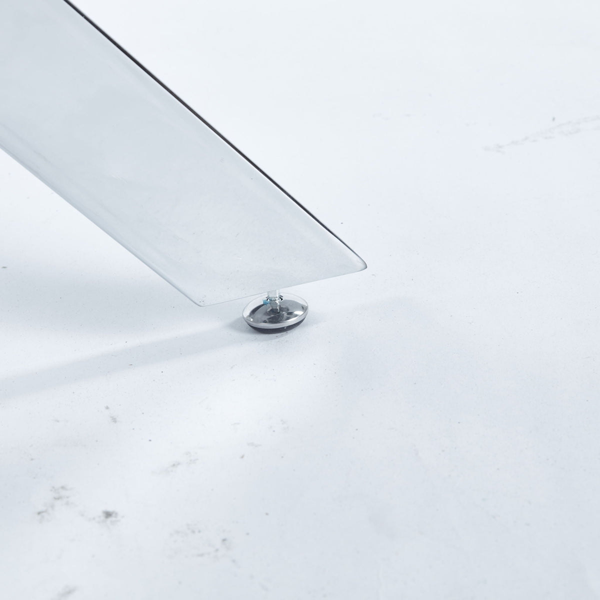 Modern Tempered Glass Dining Table with Cross Metal Legs - Multiple Colors