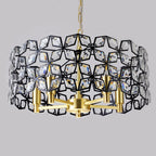 Geometric Crystal Pendant Chandelier with K9 Crystal - Black Gold