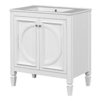 Double Sink Bathroom Vanity Set with Wall Mount Mirror Cabinet