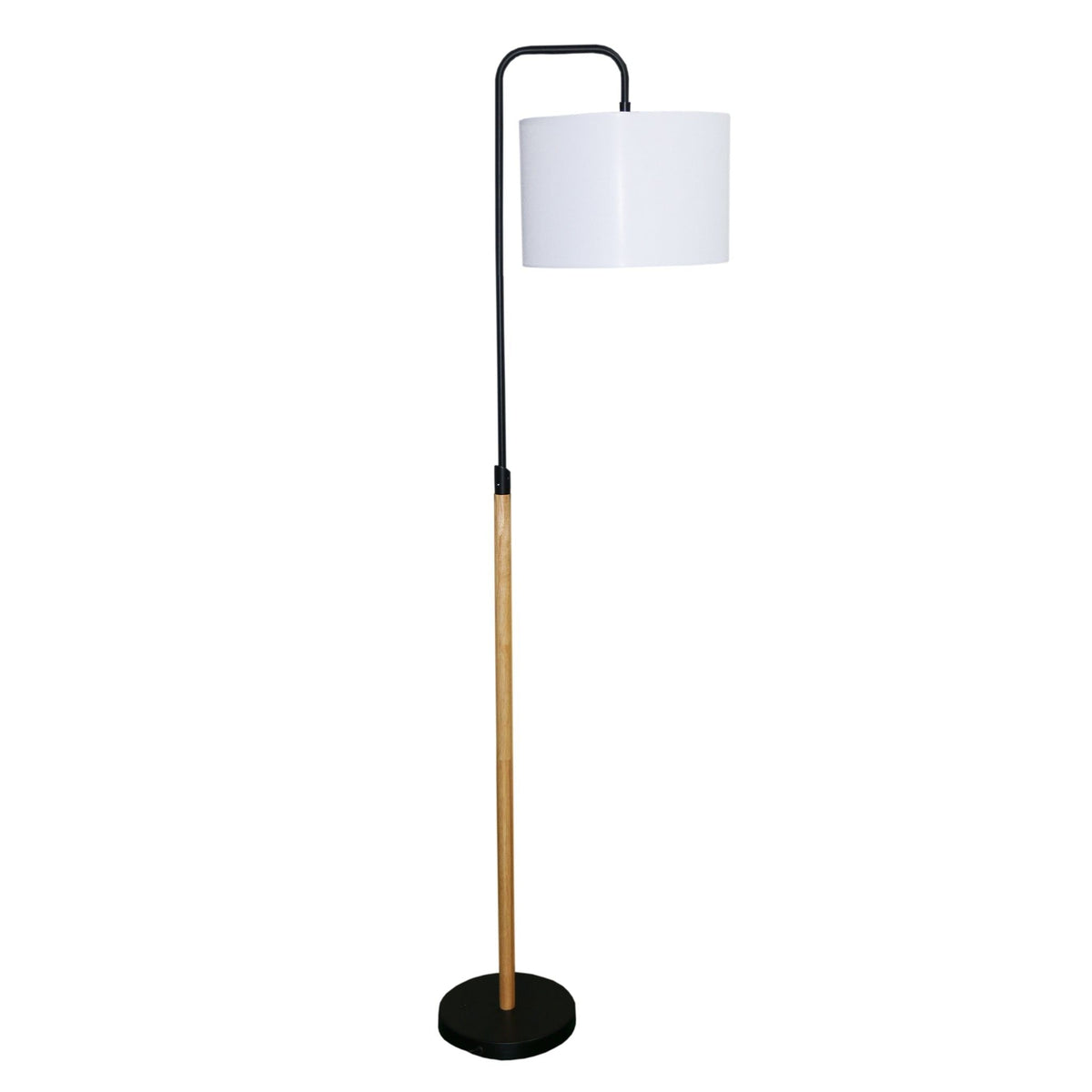 Arc Floor Lamp with Cylinder Shade and Foot Switch - Black