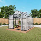 Gain Height Windproof Greenhouse with Heavy-Duty Frame - Black
