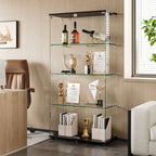 Display Cabinet with Double Doors and Lock - Black