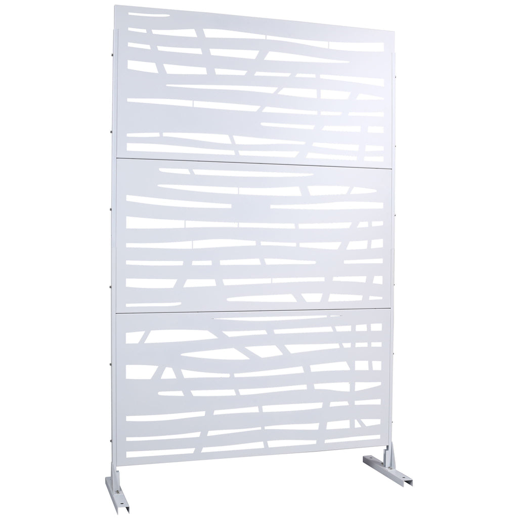 Metal Privacy Screen Room Divider with Durable Construction - Black, White, Dark Brown