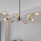 28" Modern Crystal Chandelier with 9 Lights - Chrome