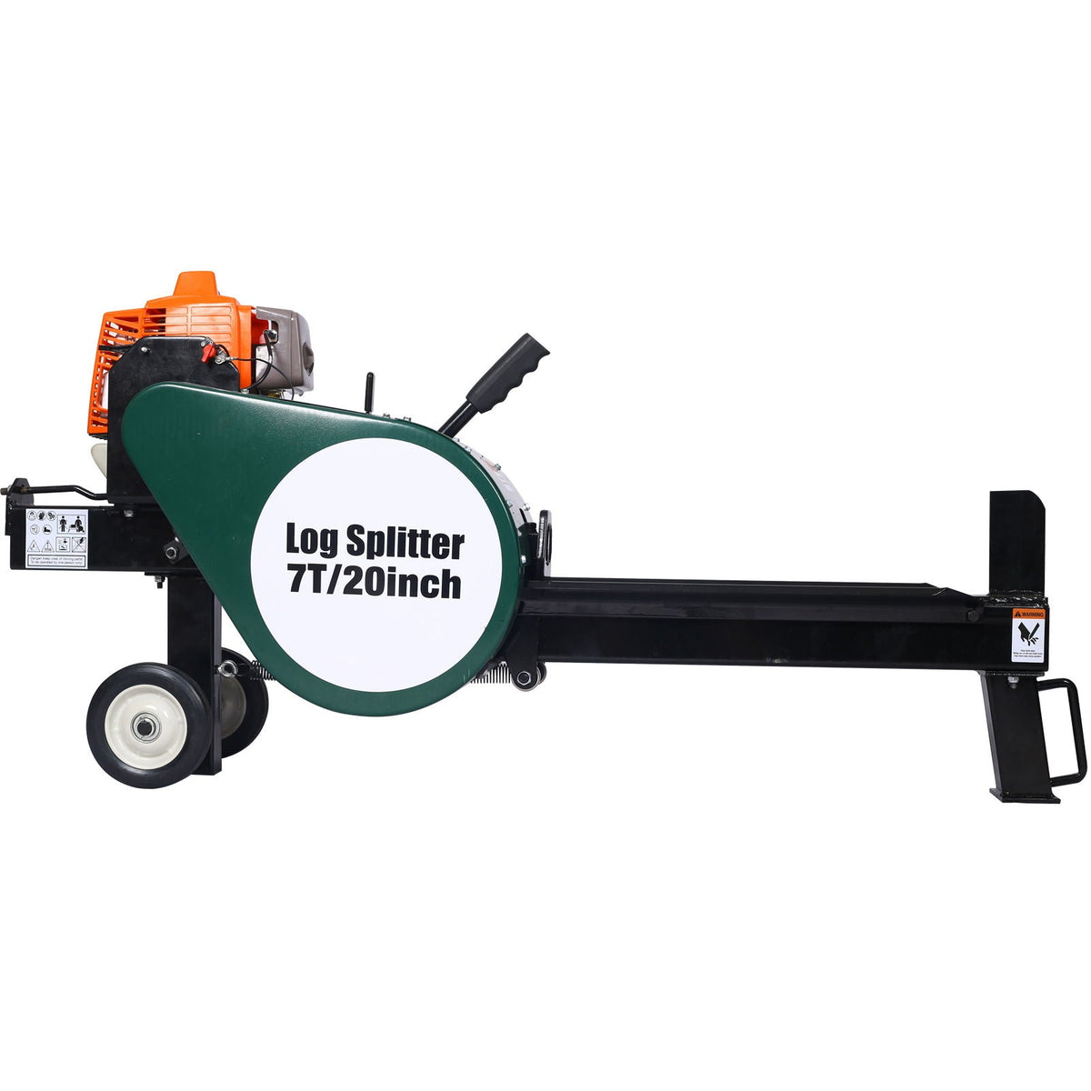 Portable Double Flywheel Electric Log Splitter 7 Ton with Auto Return - Gray