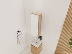 10'' Bathroom Mirror Cabinet with Adjustable Shelves - Imitative Oak