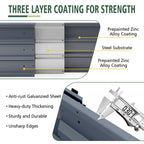 Large Galvanized Steel Garden Bed with Open-Bottom Drainage - Dark Gray