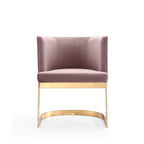 Aura Dining Chair with Brass Frame - Pink, Blue, or Beige