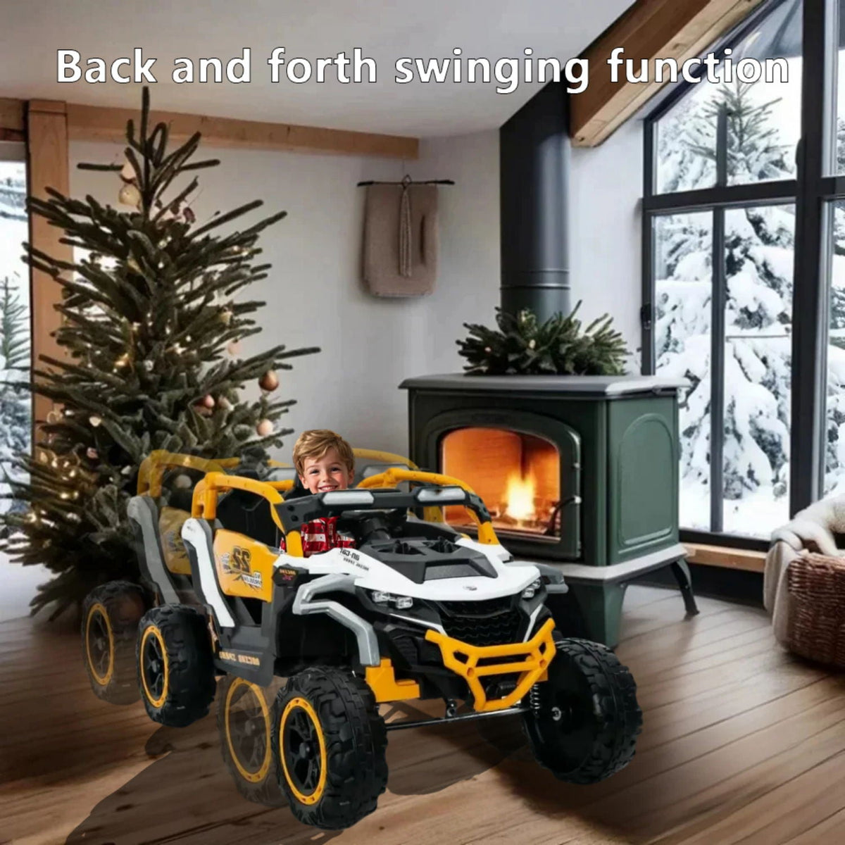 12V Kids Electric Truck Ride-On with Remote Control & Suspension - Yellow/White