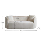 82" Curved Boucle Sofa with Soft Cushions - White