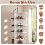 6 Tier Spinning Shoe Rack with 360° Revolving Organizer - White