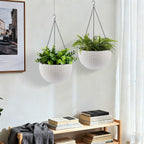 Self Watering Hanging Planter with Water Level Indicator - White, Black, or Dark Brown