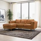 Light Brown Sectional Sofa with Removable Cushions - Left or Right Arm Facing