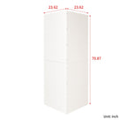 White Corner Kitchen Pantry Cabinet with Vertical Storage - White