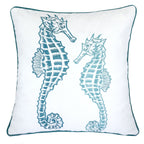 Seahorses Pillow Cover with Matching Back – 20x20 Inch Accent Pillow