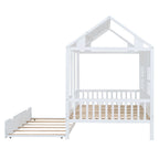 White House Bed with Trundle - Solid Pine, Full or Twin
