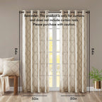 Fretwork Print Grommet Top Window Curtain Panel with Sunlight Filtering - Beige/Grey