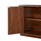 Walnut Sideboard Storage Cabinet with Wave Pattern - 64" Wide