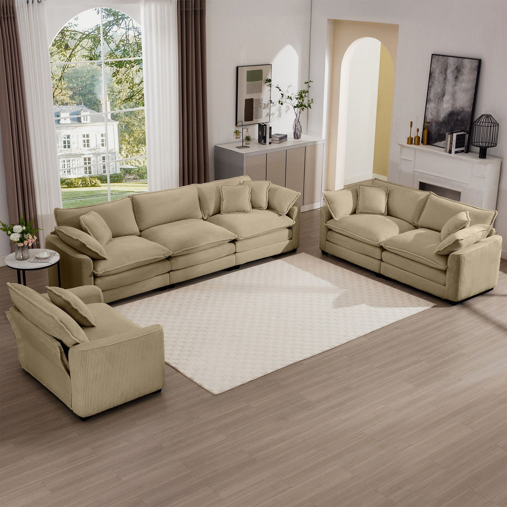 Oversized Deep-Seat Fabric Sofa & Chair Sets