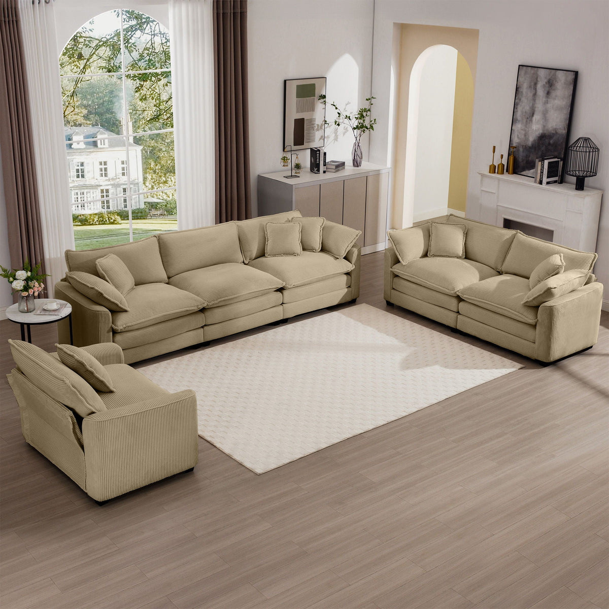 Oversized Deep-Seat Fabric Sofa & Chair Sets