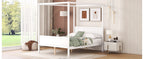 Canopy Platform Bed with Headboard and Footboard, Slat Support Leg - Queen