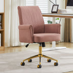 Ergonomic Mid-Back Office Chair with Striped Fabric and Lumbar Support - Multiple Colors