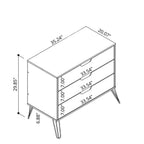 Rockefeller 3 Drawer Dresser with Splayed Legs - Multiple Colors