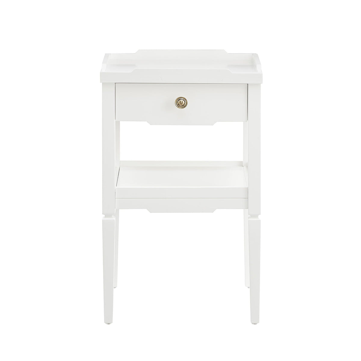 1 Drawer Nightstand with Solid Wood Frame - Blue, Dark Green, or White