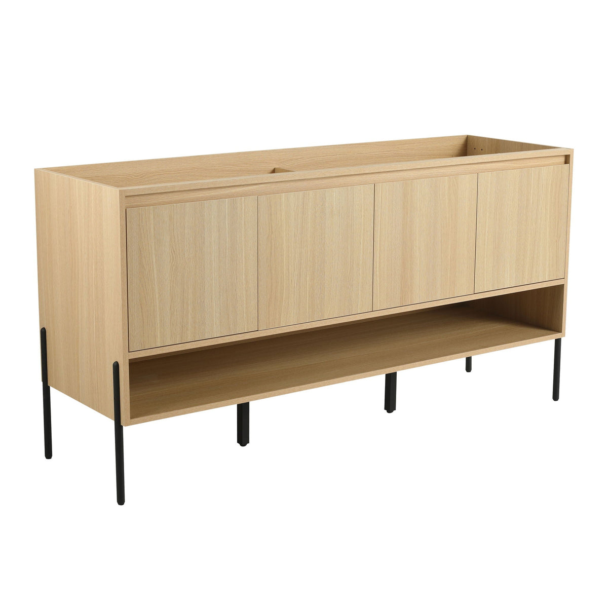 Freestanding Bathroom Vanity with Soft Close Cabinet Doors - Light or Dark Brown