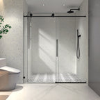 Matte Black Tempered Glass Shower Door with Soft-Closing and Easy-Clean Coating