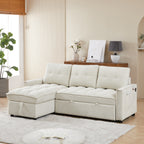 71.3" Reclining Sofa Bed with USB Ports - Chenille