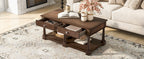 VIBE HAUS Farmhouse Wooden Coffee Table