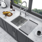 Modern Undermount Stainless Steel Kitchen Sink 16 Gauge, Deep Single Bowl - Gray