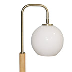 White Bedside Table Lamp with Globe Lampshade - Marble Base