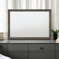 Escher Mirror with Wooden Frame - Gray/Oak
