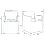 Square Armchair with Upholstered Seat - Available in Multiple Colors