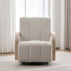 360° Swivel Accent Chair with Armrests - Beige or Dark Gray