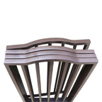 Freestanding Folding Pet Gate with Solid Populus Wood - Dark Brown