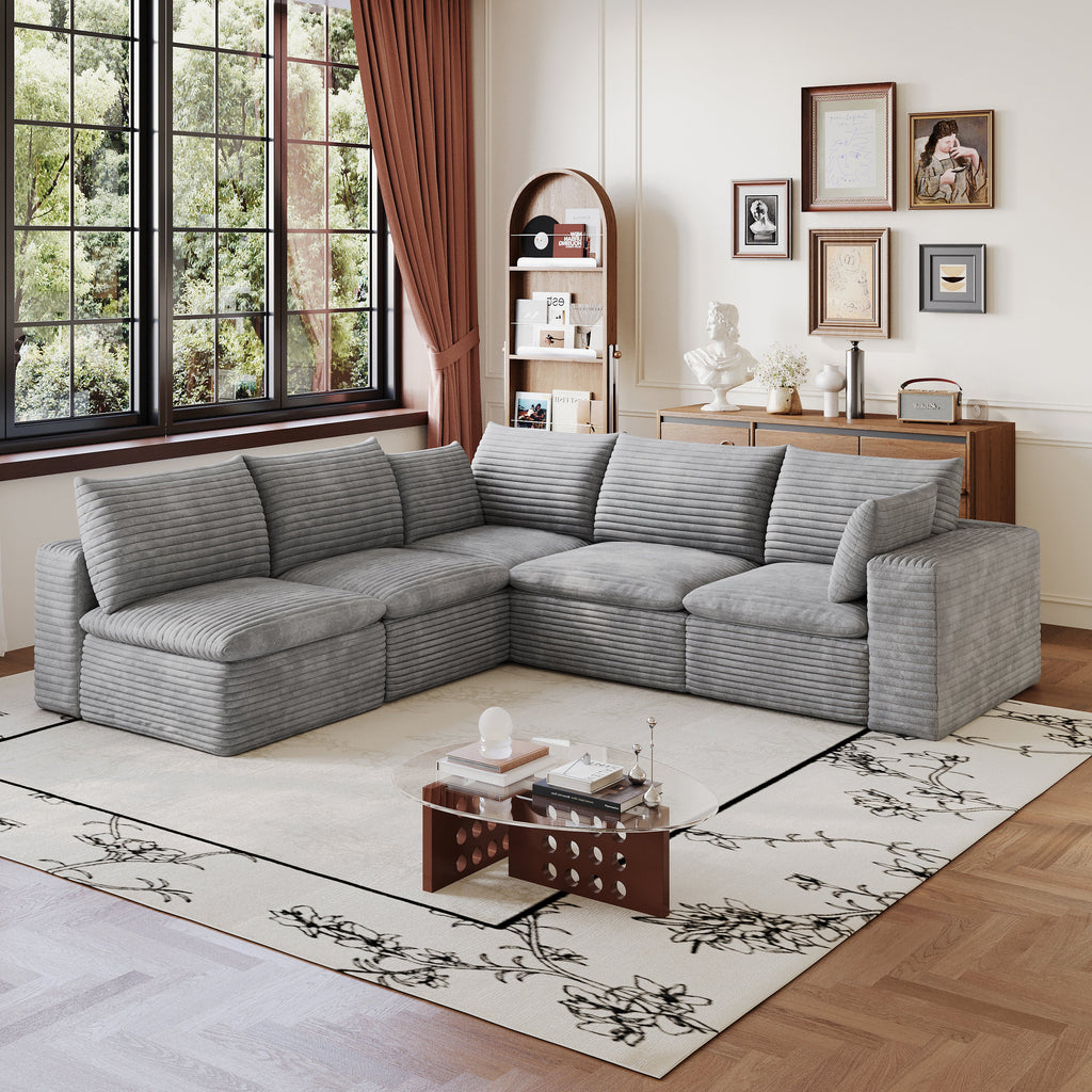 Cloud Sofa with Removable Cushion - Corduroy Fabric