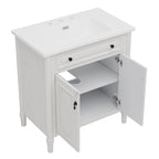 Vintage Bathroom Vanity With Sink and Soft-Close Doors - Dark Gray or White