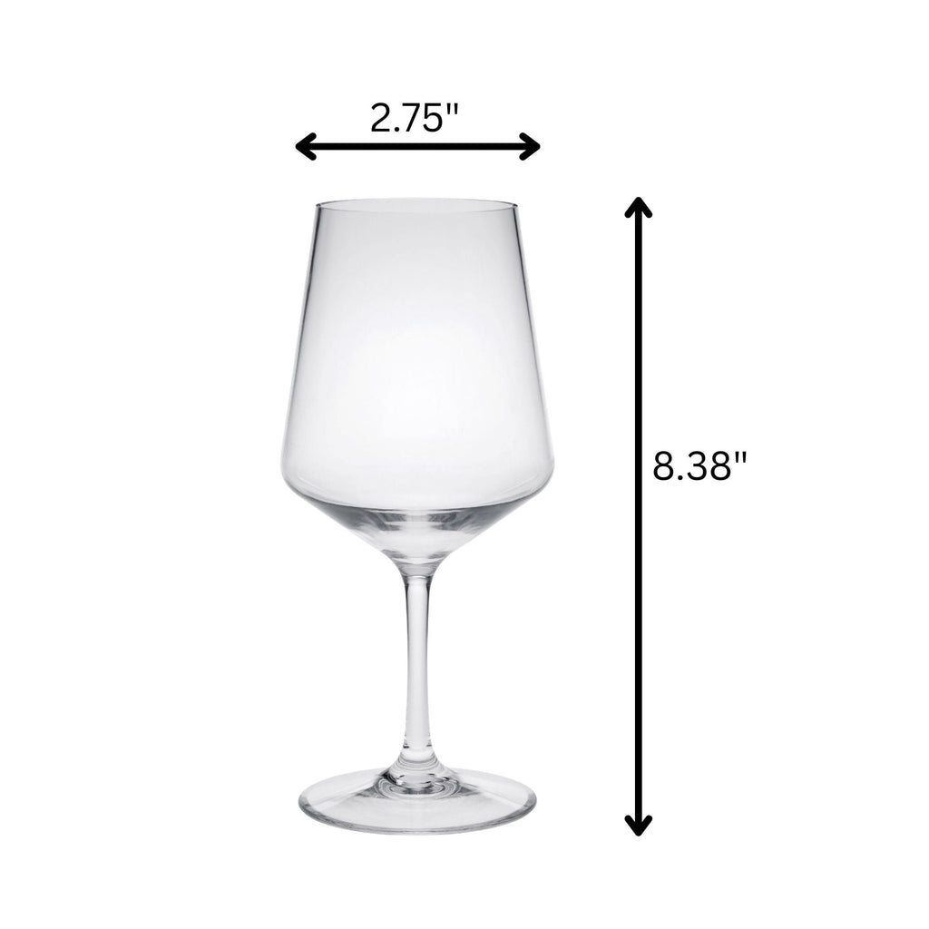 Unbreakable Tritan Wine Glass Set with Shatterproof Design - Clear