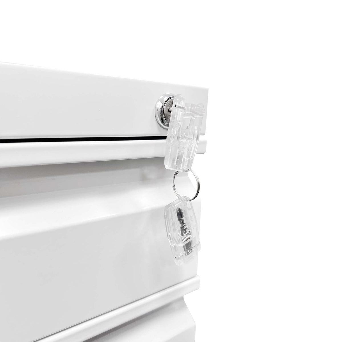 Metal Drawer Mobile File Cabinet with Lock for Secure Organization - White or Black