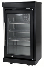 Black Single Door Fridge Cabinet with Stainless Steel Construction - Black