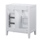 30" Bathroom Vanity Cabinet Base with Drawers - White