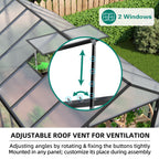 Gain Height Windproof Greenhouse with Heavy-Duty Frame - Black