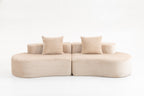 Corduroy 2-Seater Sofa with Lumbar Pillows - 110.24" Fully Compressed