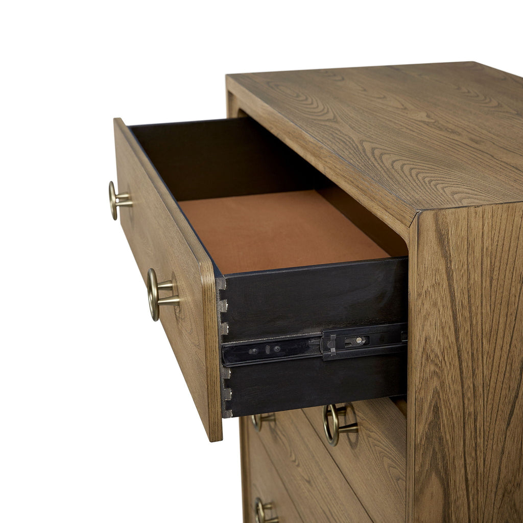 5 Drawer Chest Ample Storage with Cedar & Felt-Lined Drawers - Black or Light Brown