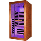 American White Oak Single Person Sauna Room with LED Lighting