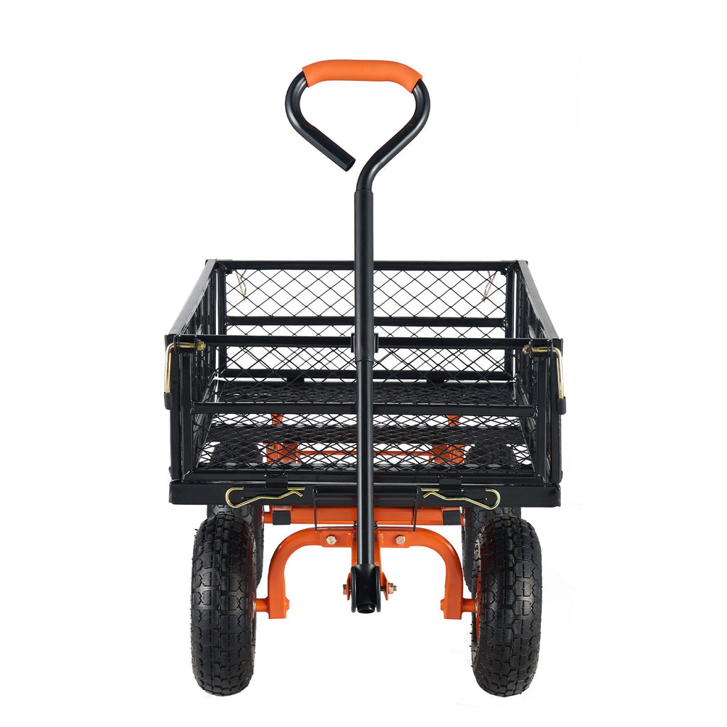Metal Garden Dump Cart with Convertible Handle - Iron