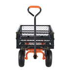 Metal Garden Dump Cart with Convertible Handle - Iron